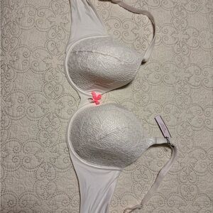 Victoria's Secret Cream and Pink Lace Bra